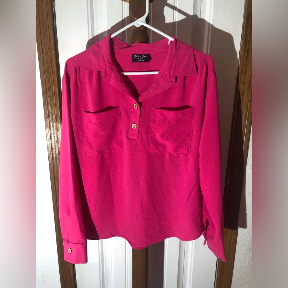 Valerie Stevens Vibrant Pink Blouse